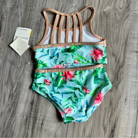 NWT: Girls 2T , 2 piece bikini, bathing suit. Floral pattern- by Body Glove - Picture 9 of 9